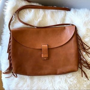 Madewell Fringe Leather Crossbody - Brown